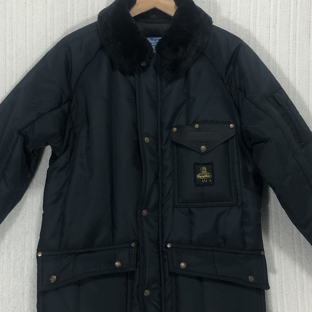 RefrigiWear Iron-Tuff Insulated Parka Jacket Black 0358R‎ Small Faux Fur Collar